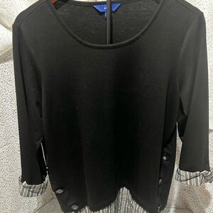 Apt. 9 Black Women's Blouse with Button Accents